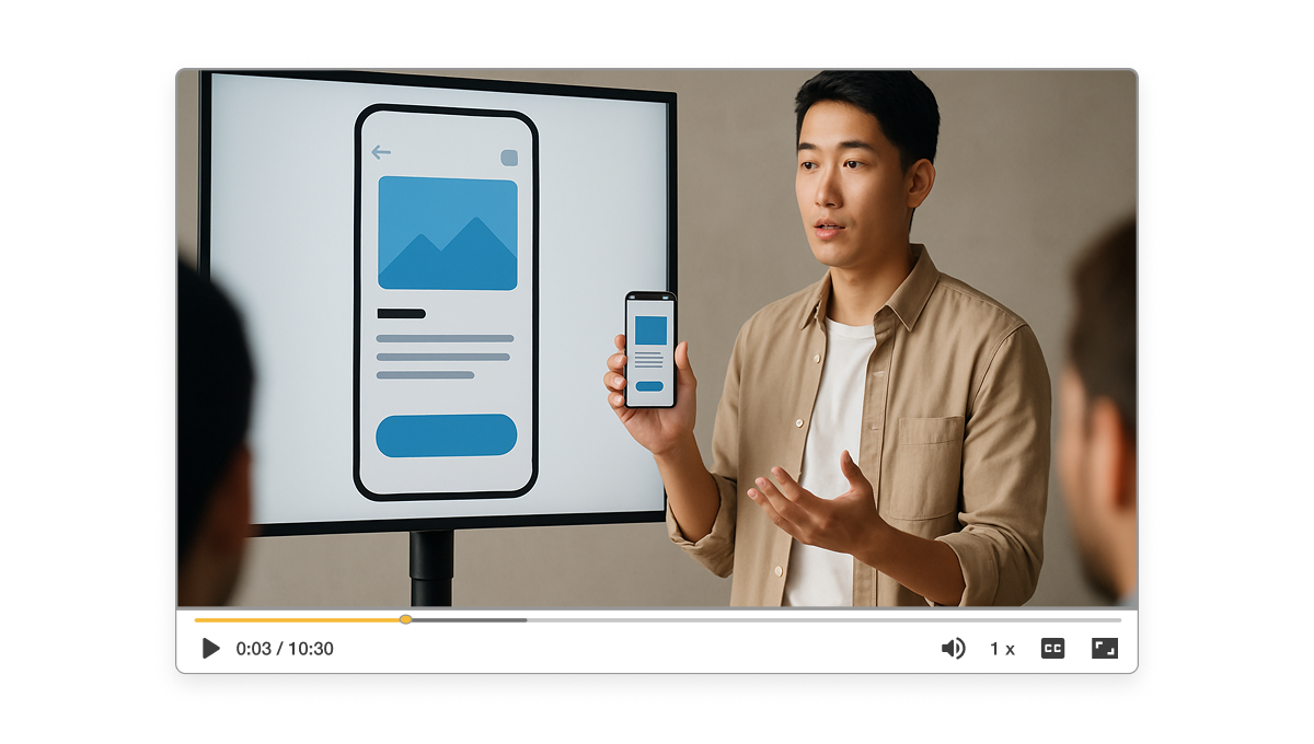 Showcase your MVP visually with Visla’s MVP showcase video creator, turning product features into polished stakeholder presentations.